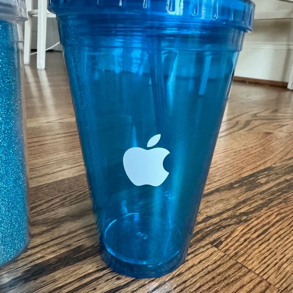 Blue and Glitter Tumbler Set with Straws